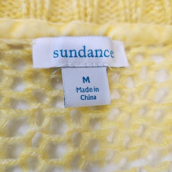 Sundance Julia Stripe Sweater Womens M Pink White Yellow Pullover Open Knit Crew - Picture 5 of 9